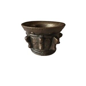 Antique Heavy Cast Bronze Mortar – Apothecary Collectible XVIII Century